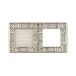 Панель для розетки и трехклавишного сенсорного выключателя Livolo, цвет жемчужный, стекло