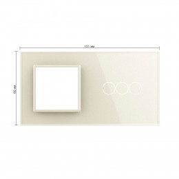 Панель для розетки и трехклавишного сенсорного выключателя Livolo, цвет жемчужный, стекло