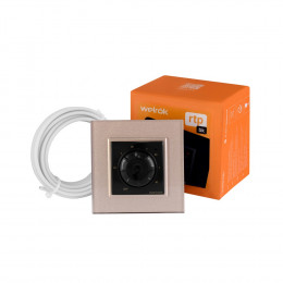 Терморегулятор Welrok RTP для рамки LIVOLO с механическим управлением, датчик пола 3 м, цвет черный с рамкой шампань