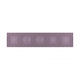 Панель для пяти сенсорных выключателей Livolo, 7 клавиш (1+1+2+2+1), цвет розовый, стекло