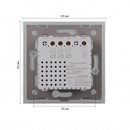 Трехклавишный сенсорный выключатель Livolotouch EU стандарт, 1 пост, цвет серый