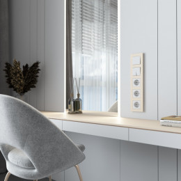 Рамка из поликарбоната на 5 постов Slab айвори софт