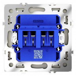 Розетка акустическая встраиваемая VOLTUM S70 4-местная, (сталь) VLS060305