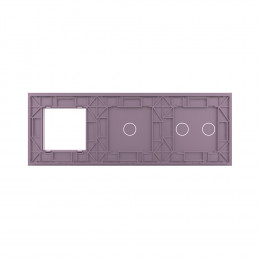 Панель для двух сенсорных выключателей и розетки Livolo, 3 клавиши (2+1), цвет розовый, стекло