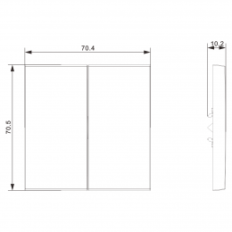 Клавиша для перекрёстного переключателя 2-я, серый графит, серия S08 DS29959