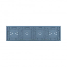 Панель для четырех сенсорных выключателей Livolo, 6 клавиш (2+1+1+2), цвет синий, стекло