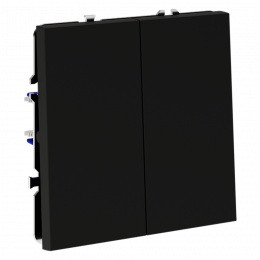 Проходной переключатель встраиваемый VOLTUM S70 двухклавишный (черный матовый) VLS020308