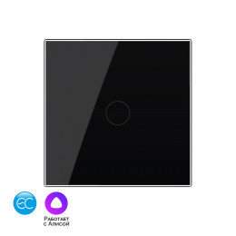 Одноклавишный умный сенсорный выключатель Livolo EC, 1 пост, цвет черный