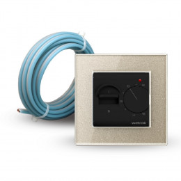 Терморегулятор Welrok MEX для рамки LIVOLO с механическим управлением, датчик пола 3 м, цвет черный с рамкой шампань