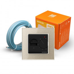 Терморегулятор Welrok MEX для рамки LIVOLO с механическим управлением, датчик пола 3 м, цвет черный с рамкой шампань