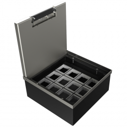 Лючок в пол 24 мод. (12 мод. 45х45 мм.), металл DFB24MLVL