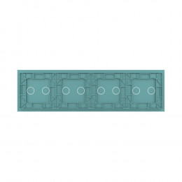 Панель для четырех сенсорных выключателей Livolo, 8 клавиш (2+2+2+2), цвет зеленый, стекло