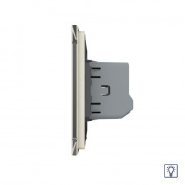 Двухклавишный сенсорный диммер Livolo, 1 пост, цвет жемчужный