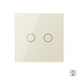 Двухклавишный сенсорный диммер Livolo, 1 пост, цвет жемчужный