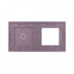 Панель для розетки и сенсорного выключателя Livolo, 1 клавиша, цвет розовый, стекло