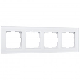 Рамка из стекла на 4 поста Favorit белый матовый