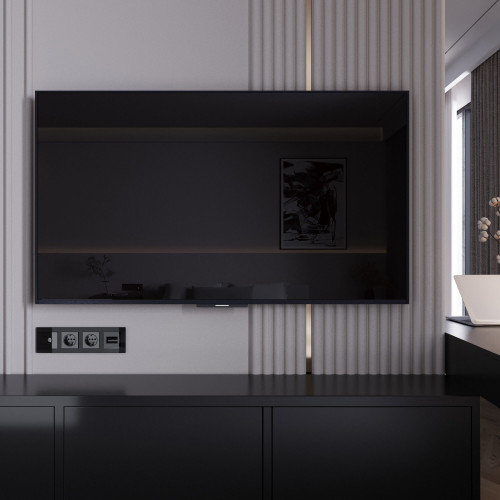 Купить ТВ-розетка оконечная (черный акрил) Werkel W1183048 в rum24.ru фото: 3