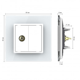 Розетка мультимедийная VIDEO RCA LIVOLO белая VL-C791VD-11