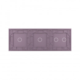 Панель для трех сенсорных выключателей Livolo, 4 клавиши (2+1+1), цвет розовый, стекло