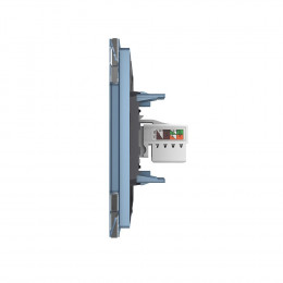 Розетка интернет двойная RJ-45 кат.6 Livolo, 1 пост, цвет синий