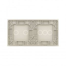 Панель для двух сенсорных выключателей Livolo, 5 клавиш (3+2), цвет жемчужный, стекло