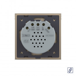 Сенсорный выключатель для жалюзи Livolo 2 клавиши 1 модуль Золотой VL-C702W-13