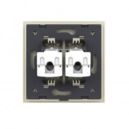 Розетка интернет двойная RJ-45 кат.6 Livolo, 1 пост, цвет жемчужный