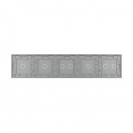 Панель для пяти сенсорных выключателей Livolo, 7 клавиш (2+1+2+1+1), цвет серый, стекло