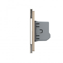 Сенсорный выключатель Livolo 2 клавиши (1+1), 2 поста Золотой VL-C701-13/VL-C701-13