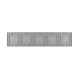 Панель для пяти сенсорных выключателей Livolo, 8 клавиш (1+1+2+2+2), цвет серый, стекло