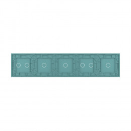 Панель для пяти сенсорных выключателей Livolo, 7 клавиш (1+2+1+1+2), цвет зеленый, стекло