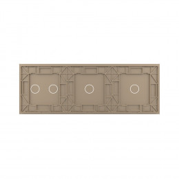 Панель тройная: 1 выключатель + 1 выключатель + 2 выключателя Золотая