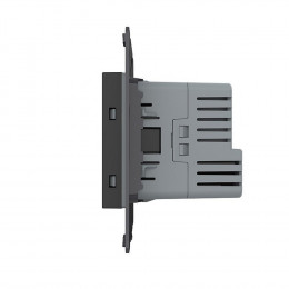 Розетка электрическая с заземлением защитными шторками 16A + USB type C с блоком питания 18W Livolo, цвет черный (механизм) VL-FCTF16A.UC18W-2BP