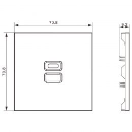 Накладка для розеток USB, матовый титан, серия S08 DS28645