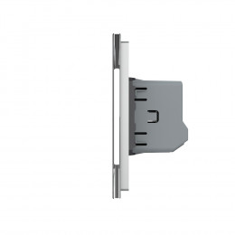 Сенсорный выключатель Livolo 2 клавиши (1+1), 2 поста Серый VL-C701-15/VL-C701-15