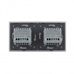 Сенсорный выключатель Livolo 2 клавиши (1+1), 2 поста Серый VL-C701-15/VL-C701-15