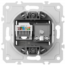 Механизм розетки RJ45/TV cat.5,ClassE-8/0-2400 МГц, серия DB DB36100