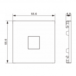 Накладка 1-я для розеток RJ45,TV,SAT, сталь, серия A07 DE85937