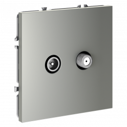 Розетка телевизионнная встраиваемая VOLTUM S70 оконечная TV+SAT, (сталь) VLS060405