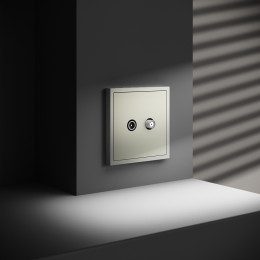 Розетка телевизионнная встраиваемая VOLTUM S70 оконечная TV+SAT, (сталь) VLS060405