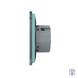 Одноклавишный сенсорный диммер Livolo, 1 пост, цвет зеленый