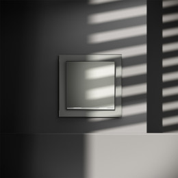 Выключатель встраиваемый VOLTUM S70 одноклавишный с подсветкой (сталь) VLS010205