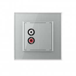 Розетка мультимедийная AUDIO RCA LIVOLO серая VL-C791AD-15