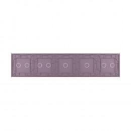 Панель для пяти сенсорных выключателей Livolo, 8 клавиш (2+1+1+2+2), цвет розовый, стекло