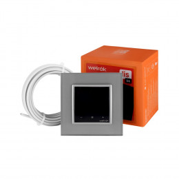 Терморегулятор Welrok LIS для рамки LIVOLO с сенсорным управлением, датчик пола 3 м, цвет черный с серой рамкой