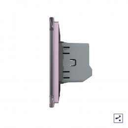 Двухклавишный проходной/перекрестный сенсорный выключатель Livolo, 1 пост, цвет розовый