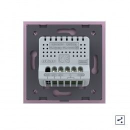 Двухклавишный проходной/перекрестный сенсорный выключатель Livolo, 1 пост, цвет розовый