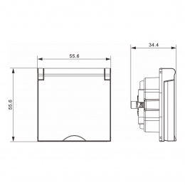 Накладка для розетки Schuko с заземлением, с крышкой, 16A 250 В~, матовый кремовый, серия A07 DE45431
