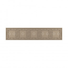 Панель для пяти сенсорных выключателей Livolo, 8 клавиш (2+2+1+1+2), цвет золотой, стекло