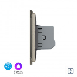 Сенсорный выключатель для штор Livolo EC сухой контакт, 1 пост, цвет шампань VL-C702NWZ2-16